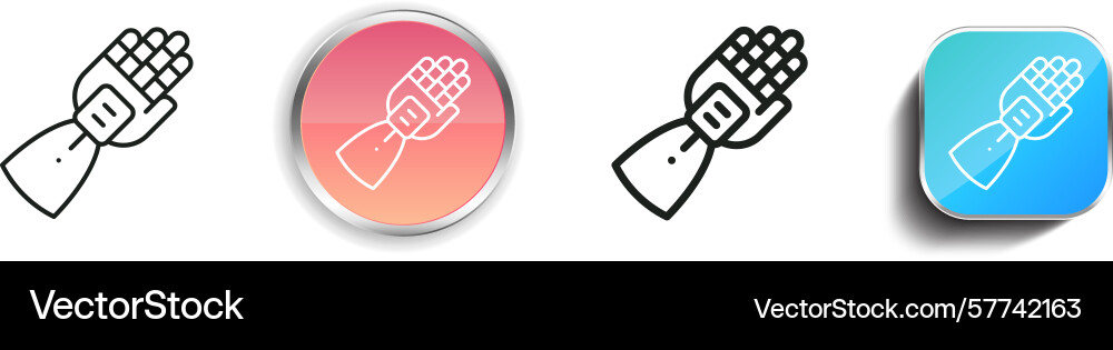 Prosthetic icon thin linear regular and button vector image