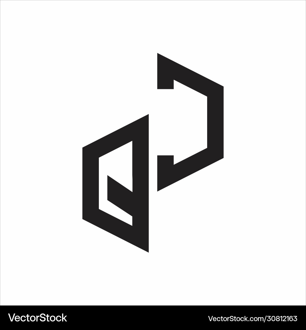 Qc initial letters logo monogram with up to down Vector Image