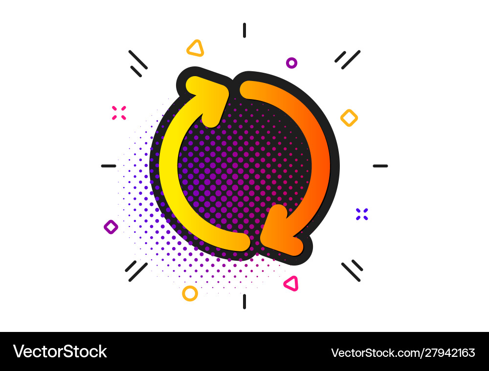 Refresh arrow icon rotation arrowhead vector image