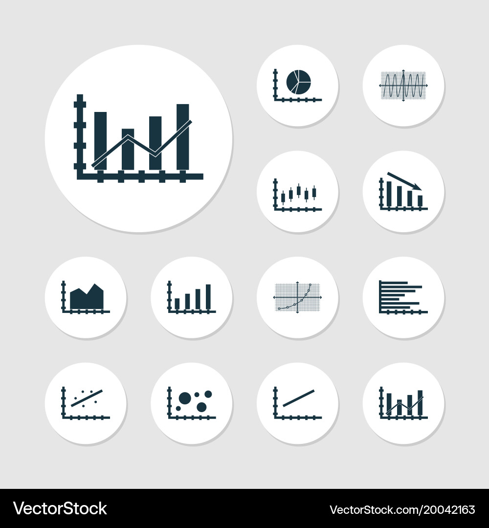 Set of graphs diagrams and statistics icons vector image