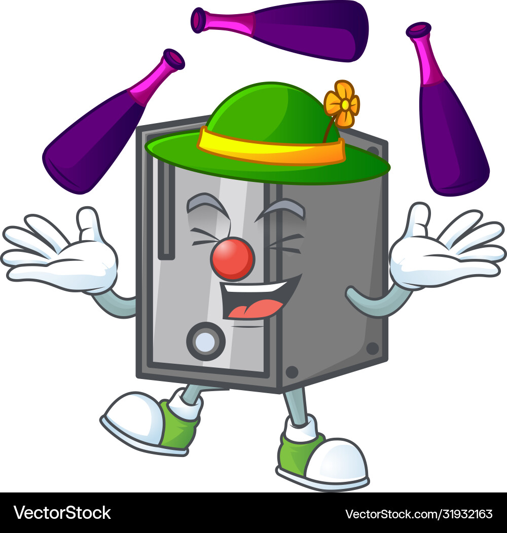 Smart cpu cartoon character style playing juggling vector image