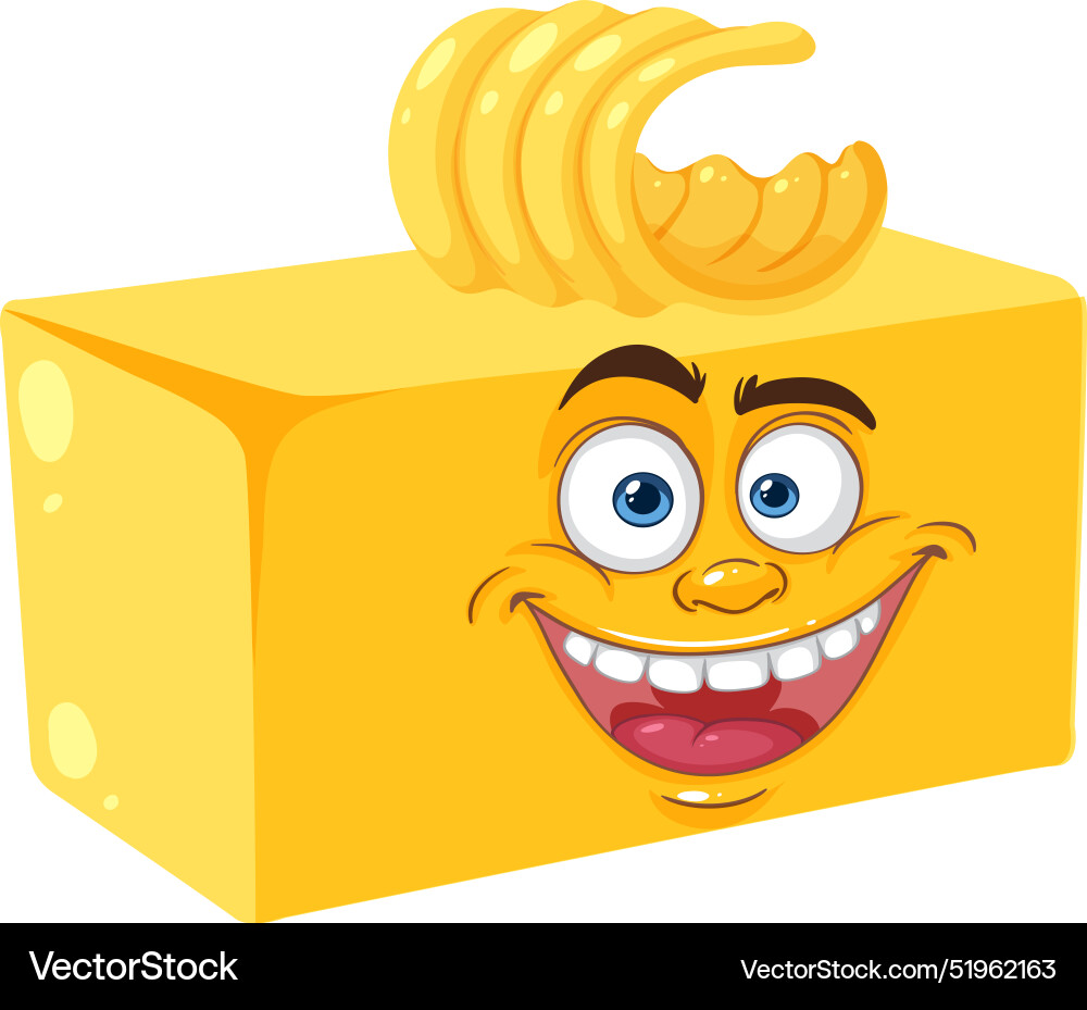 Smiling butter block with a cheerful expression Vector Image