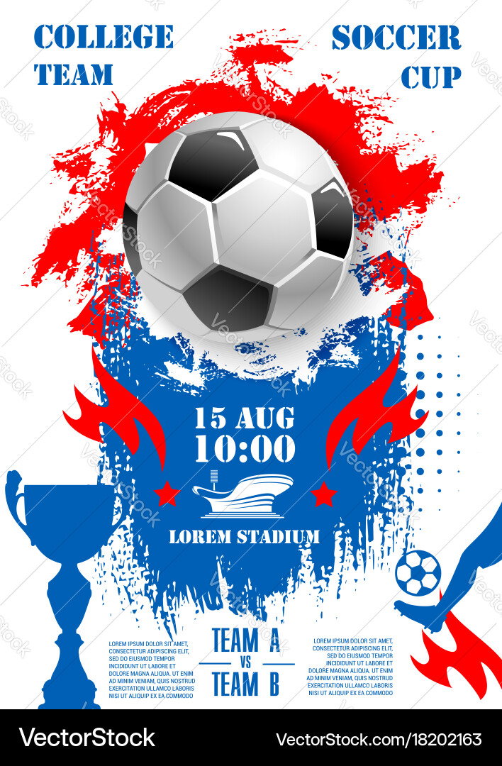 Soccer Championship Cup Poster Vector Image