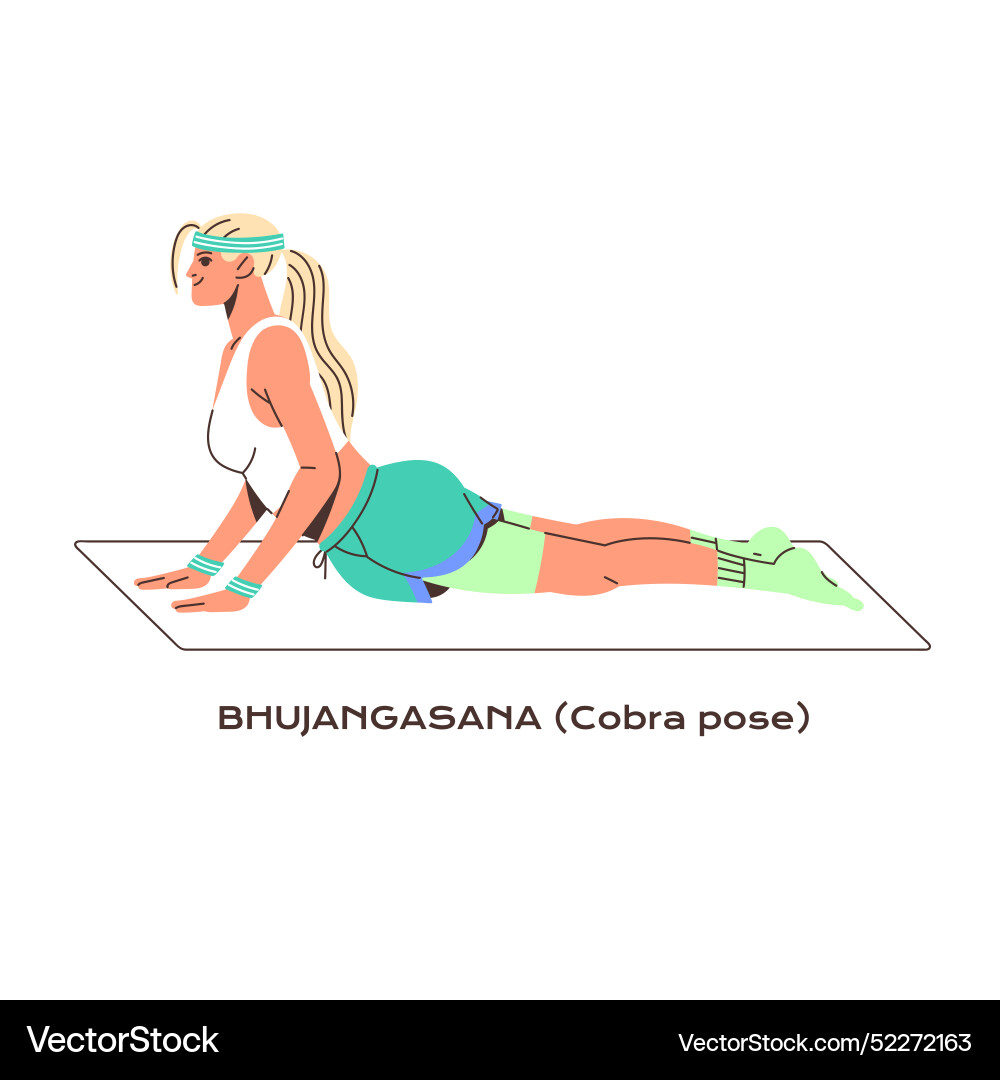 Tutorial of cobra pose side view athlete Tutorial of cobra pose side view athlete vector image