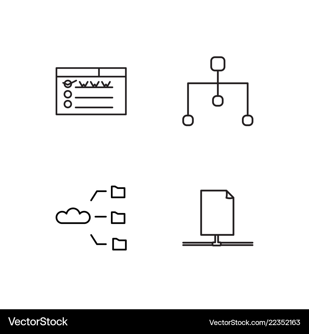 Web simple outlined icons set Web simple outlined icons set vector image