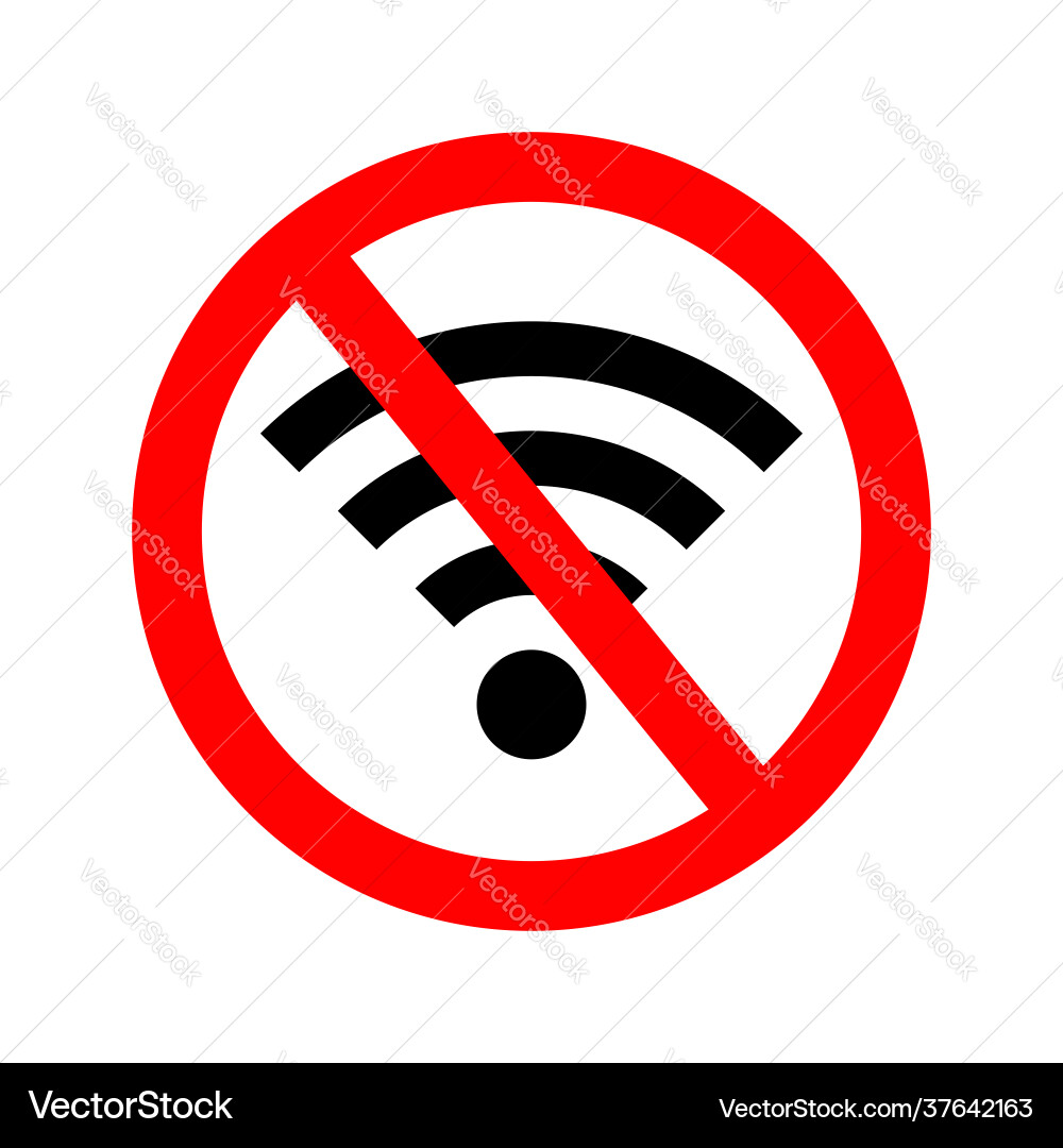 Wifi error signal offline icon off Royalty Free Vector Image