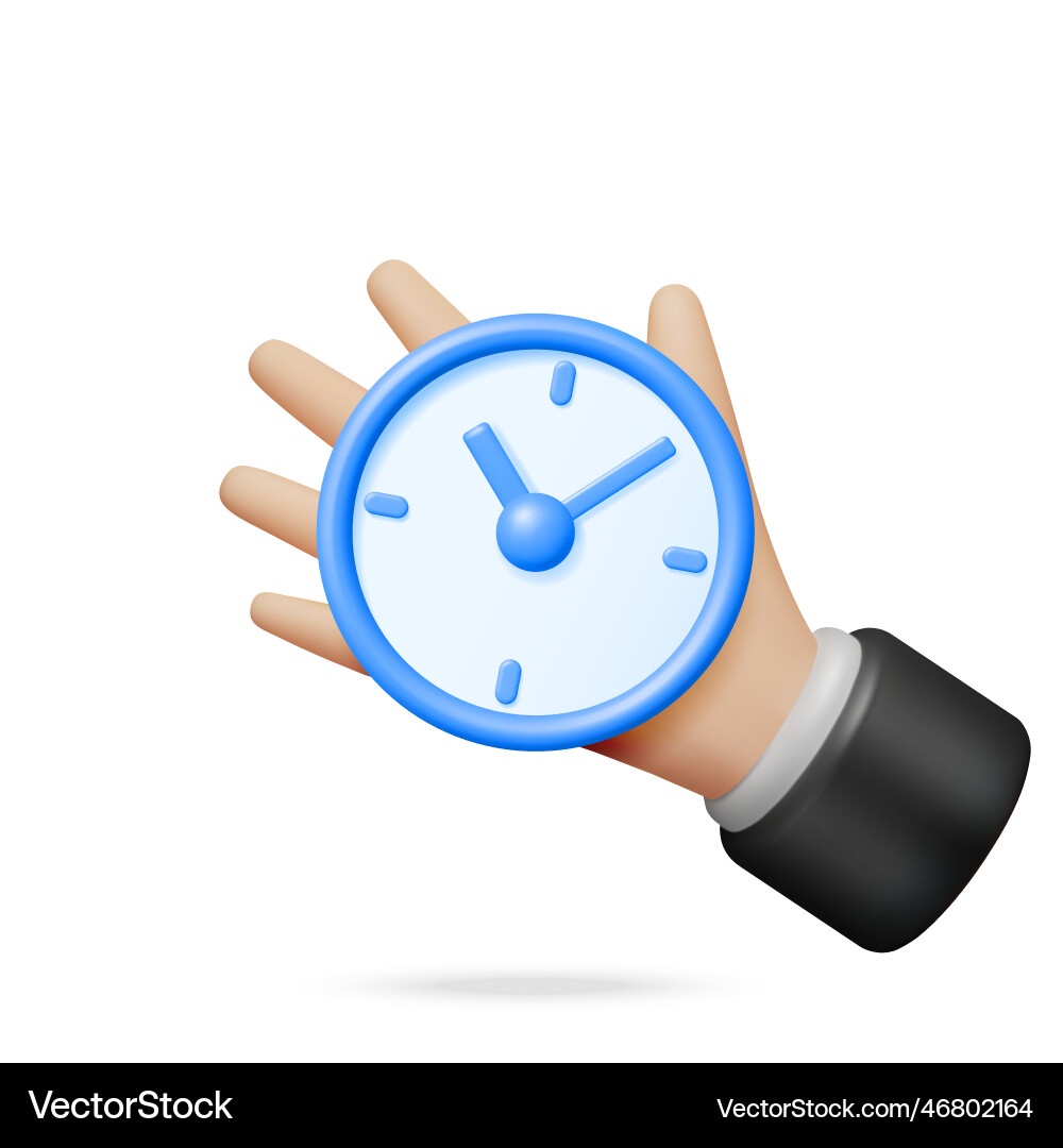 3d analog chronometer timer counter in hand 3d analog chronometer timer counter in hand vector image
