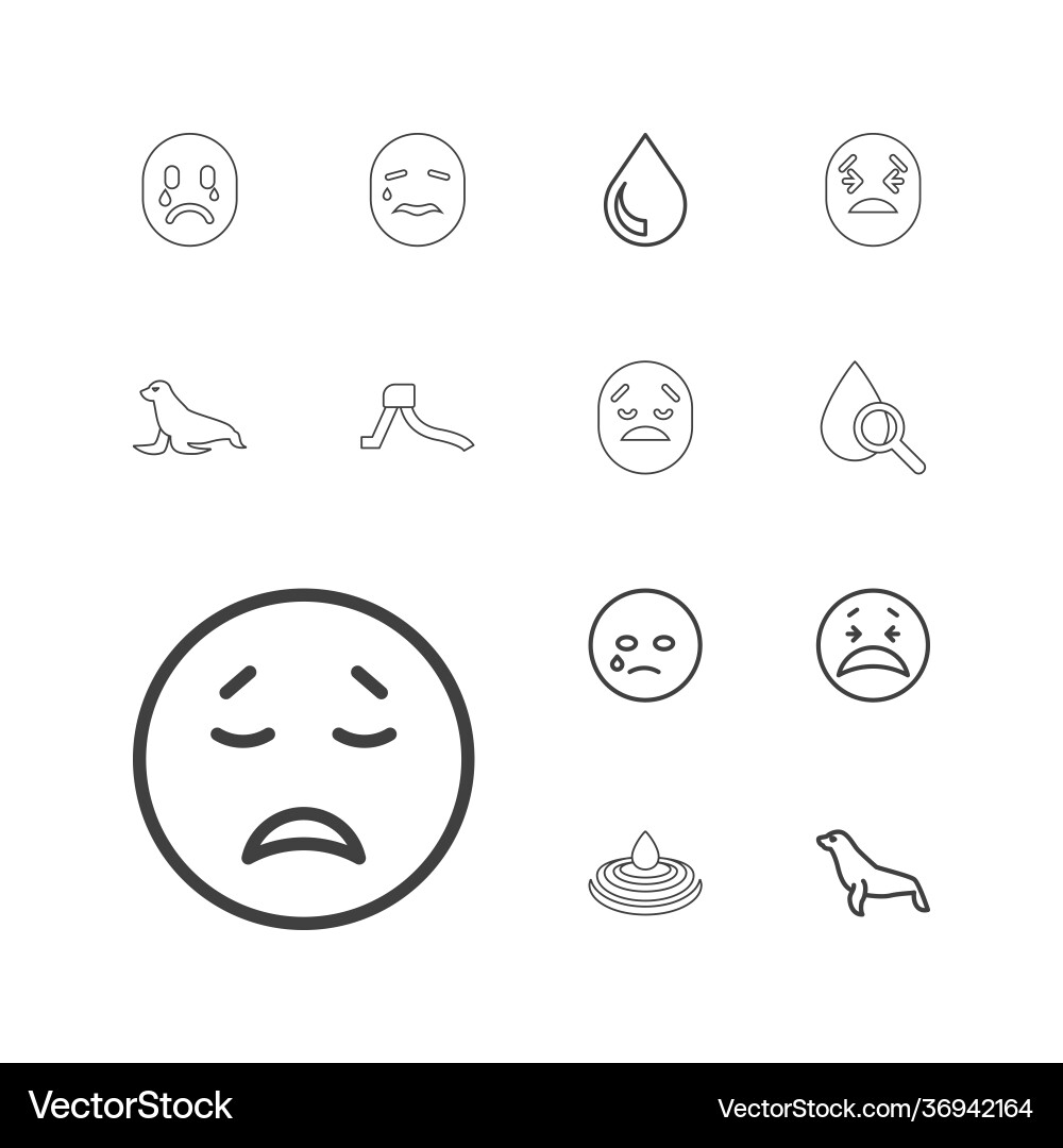 Aqua Icon Set - Water Drops & Emotions vector image