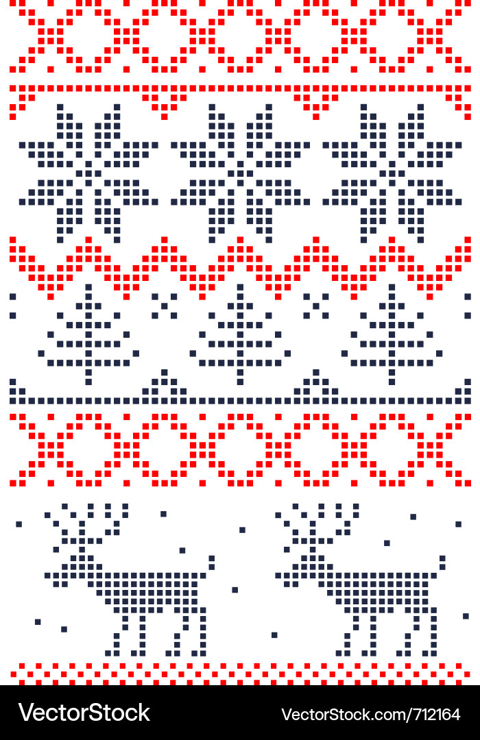 Christmas Stitch Pattern Vector Image