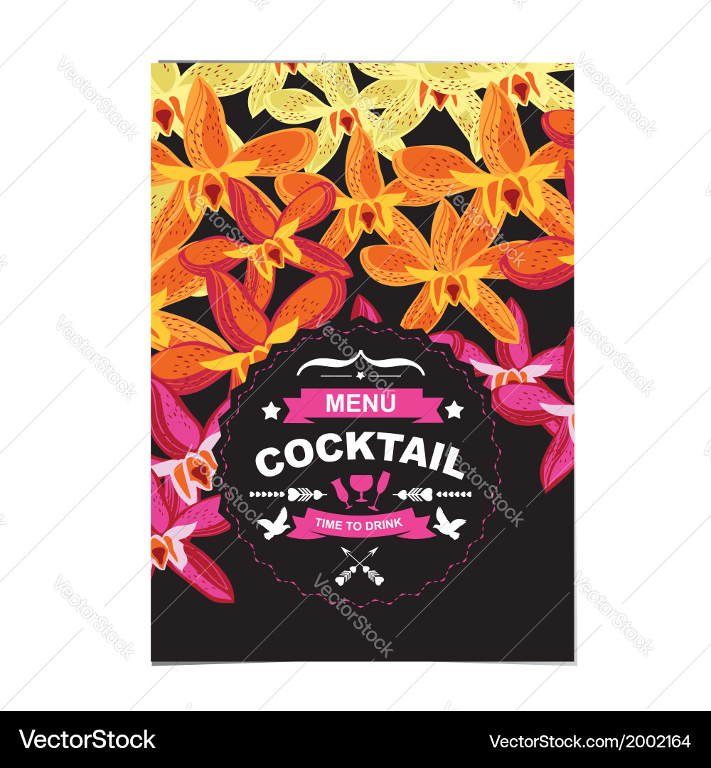Cocktail bar menu template design Vector Image