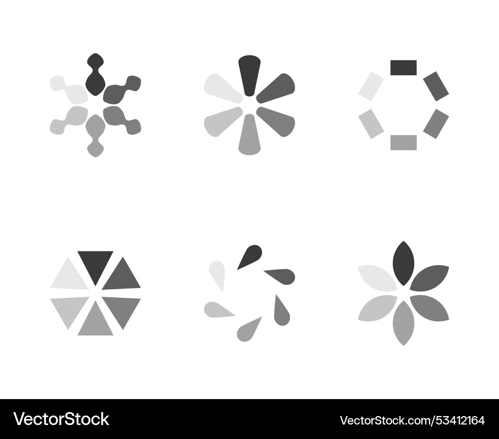 Collection loading bar status icon set of loaded Vector Image