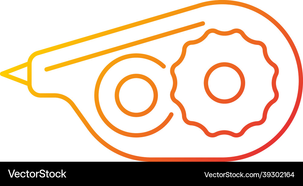 Correction tape gradient linear icon Correction tape gradient linear icon vector image