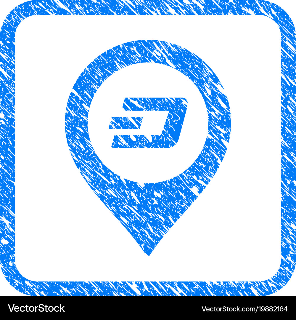 Dash map pointer framed stamp Vector Image