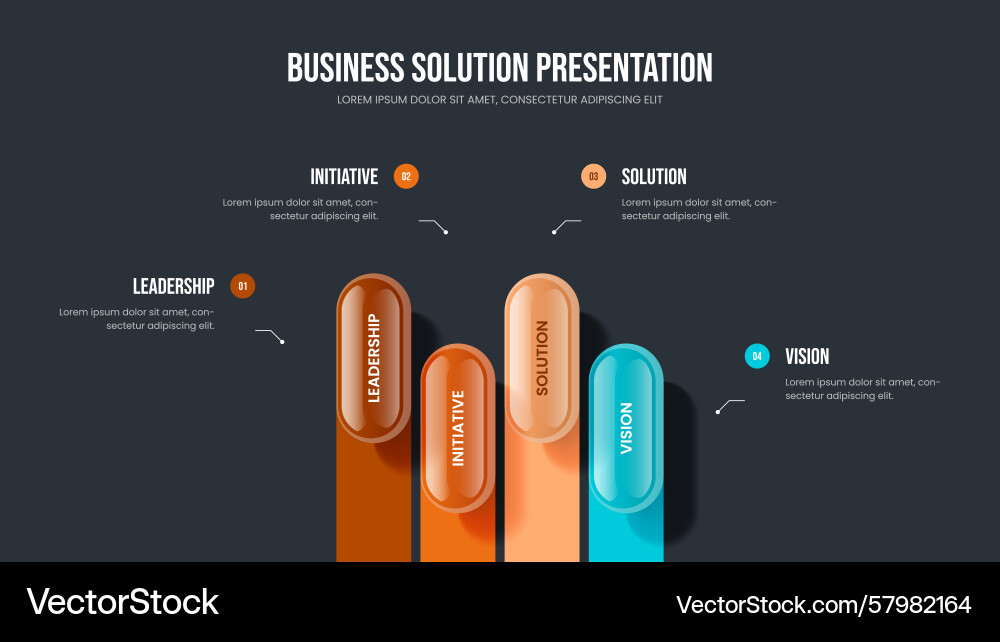 Digital campaign 4 element diagram slide layout Vector Image