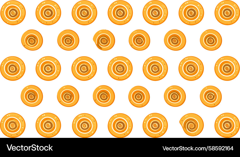 Golden Caramel Swirl Cookies - Flatlay Vector Image