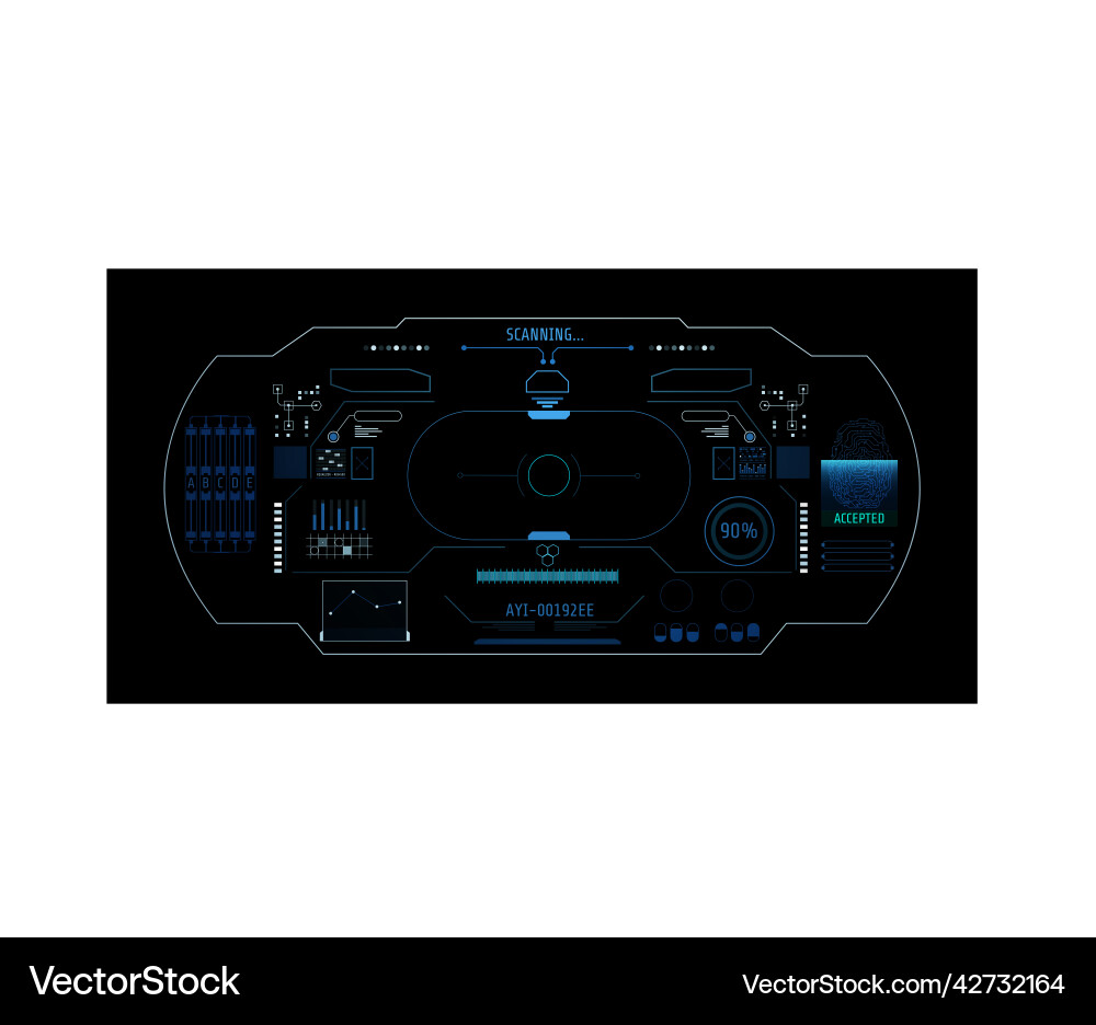 Hud virtual hologram ui screen interface Hud virtual hologram ui screen interface vector image