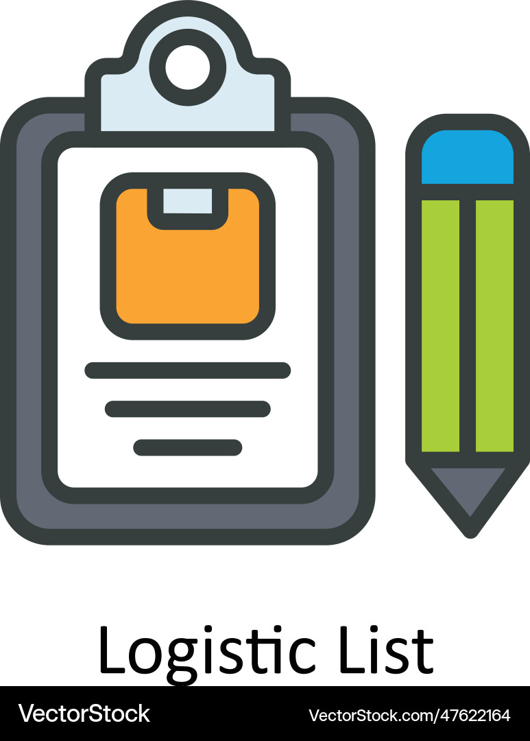 Logistic list fill outline icon design il Vector Image