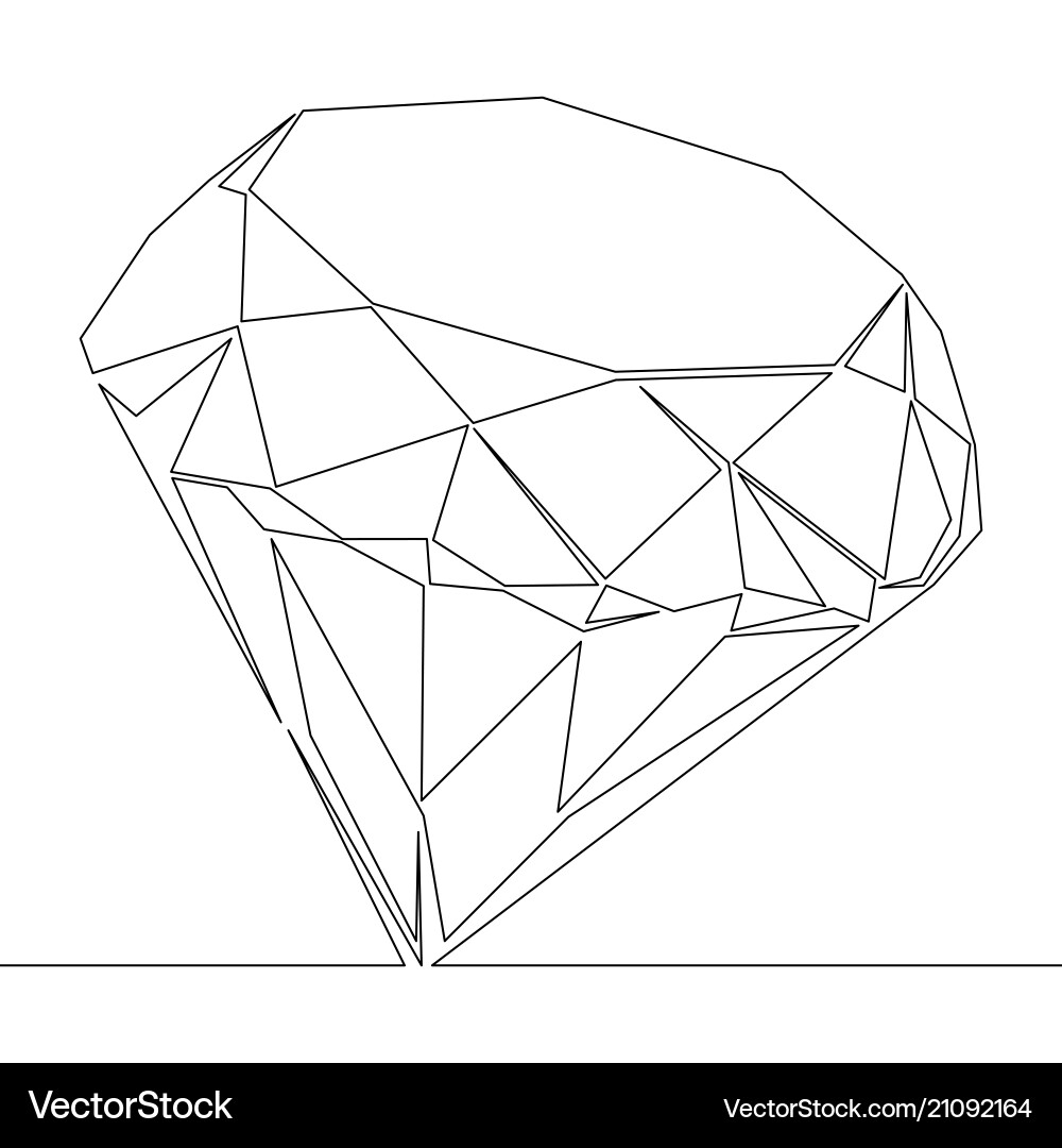 Minimalist Diamond Outline Vector Image