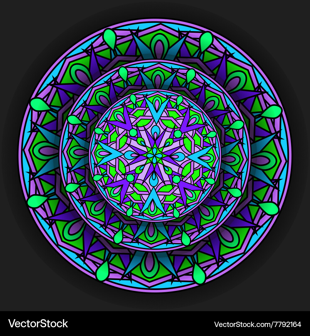 Olour decorative design element with a circular Vector Image