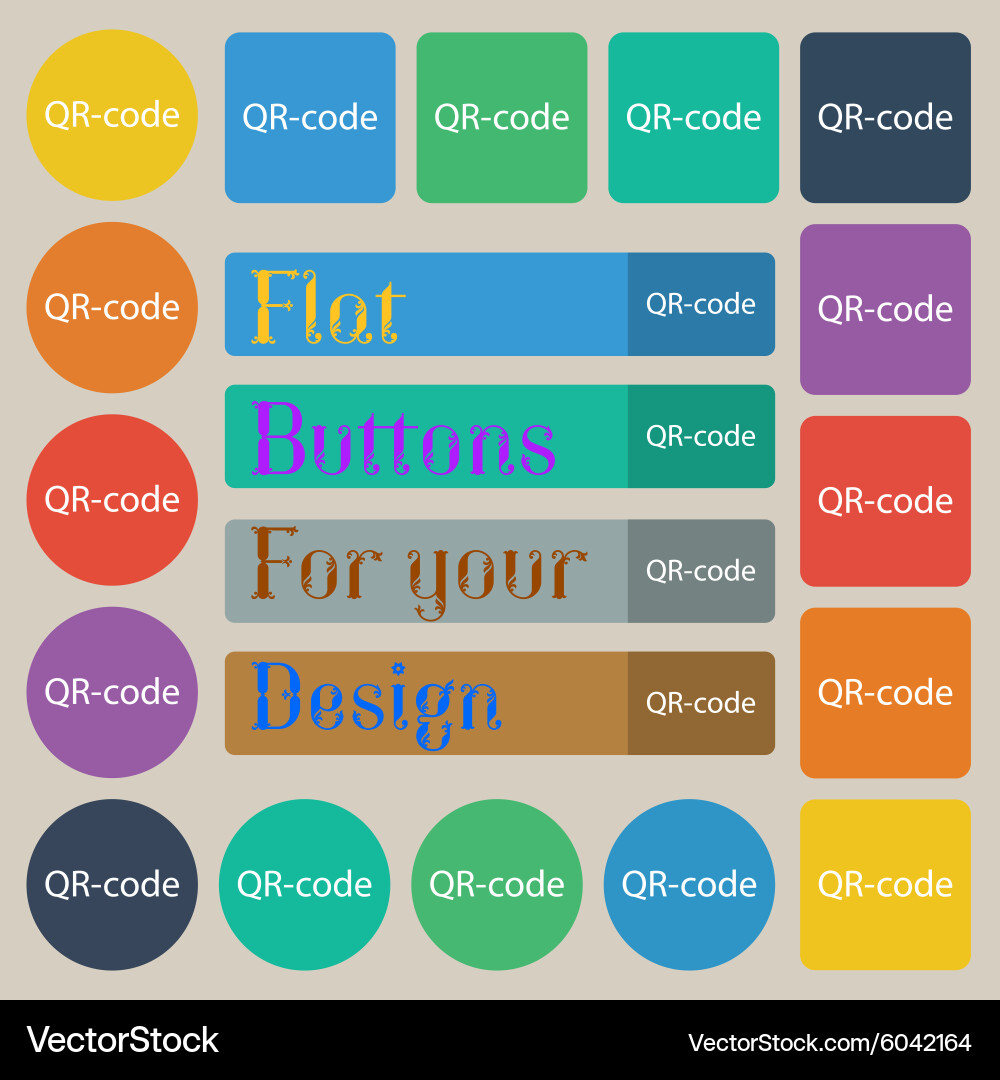 Qr-code sign icon scan code symbol set of twenty Vector Image