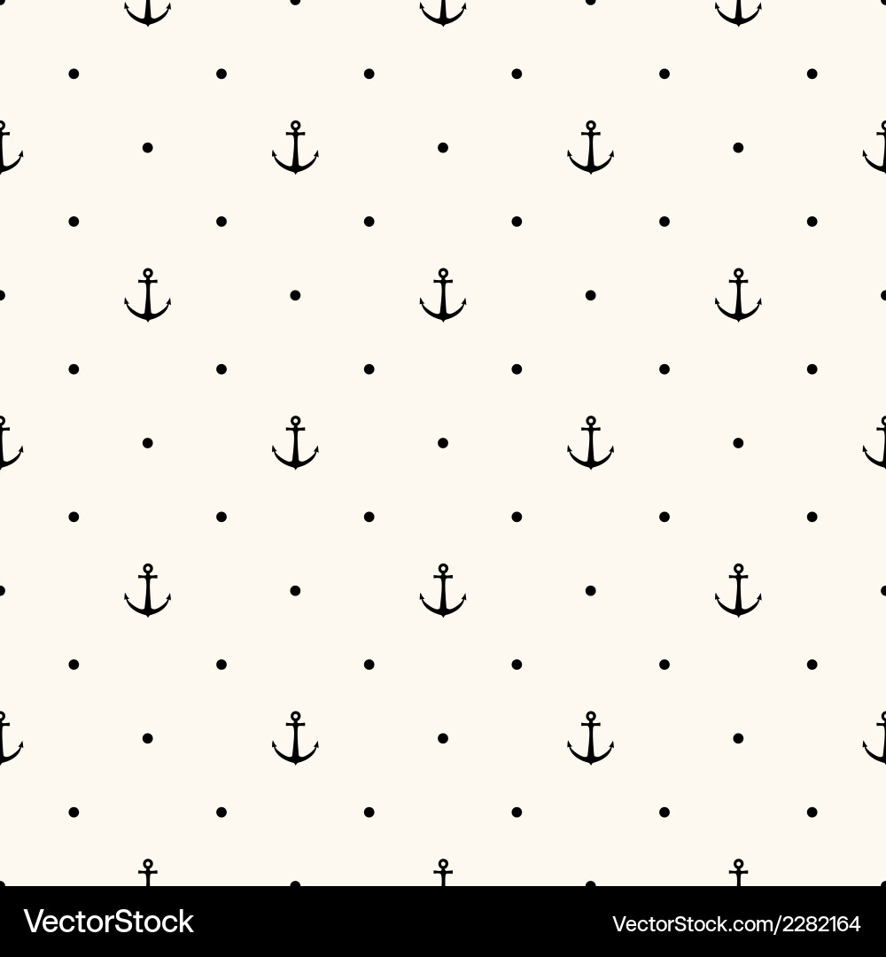 Retro Polka Dot Anchor Pattern vector image