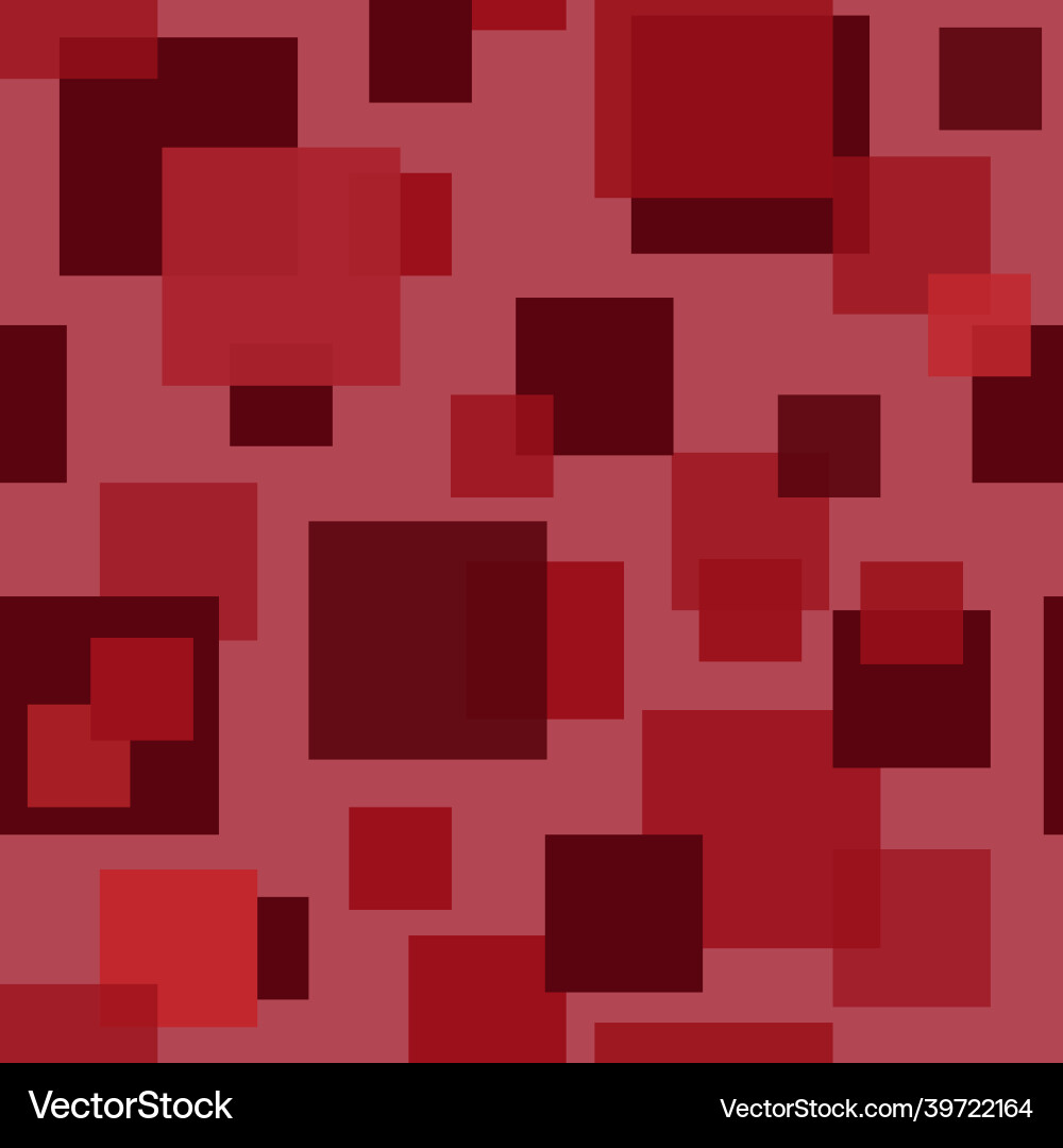 Seamless abstract pattern with squares in red Vector Image