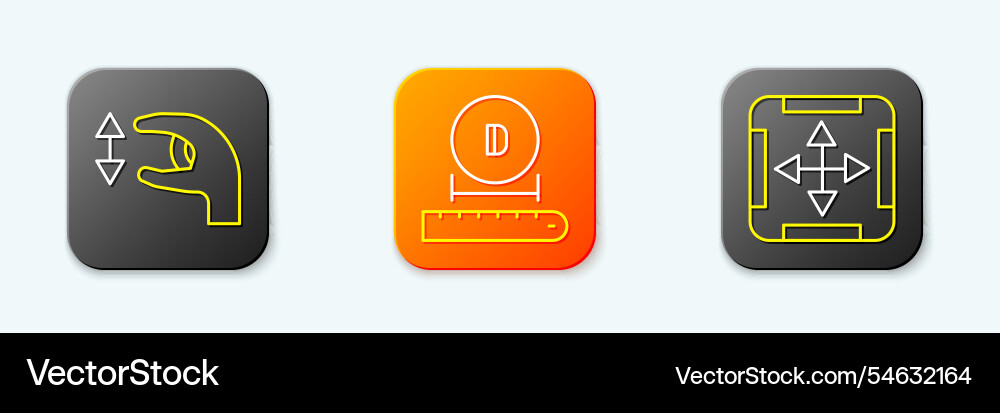 Set line approximate measurements diameter Set line approximate measurements diameter vector image