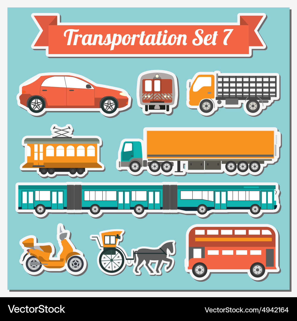 Set of all types transport icon for creating vector image