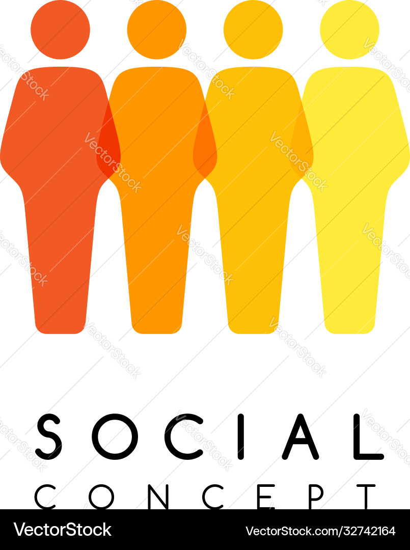 Soziale begriffliche Emblem Männer Silhouetten Soziale begriffliche Emblem Männer Silhouetten vektorbild