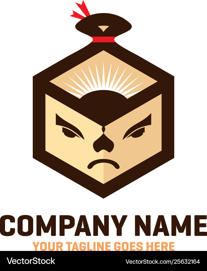 Sumo box logo design Royalty Free Vector Image