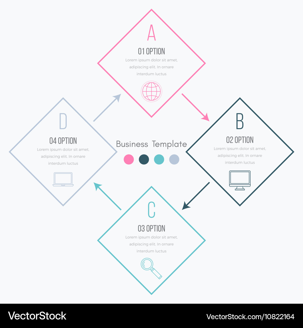 Thin line infographic element vector image