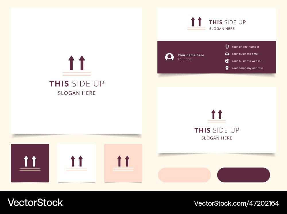 This side up logo design with editable slogan This side up logo design with editable slogan vector image