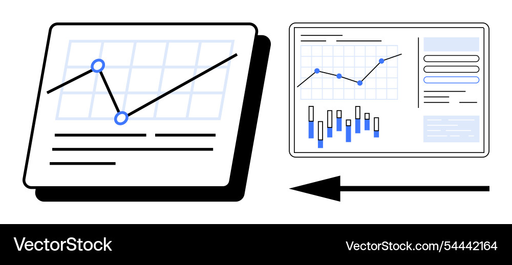Transitioning from paper to digital data Transitioning from paper to digital data Vector Image