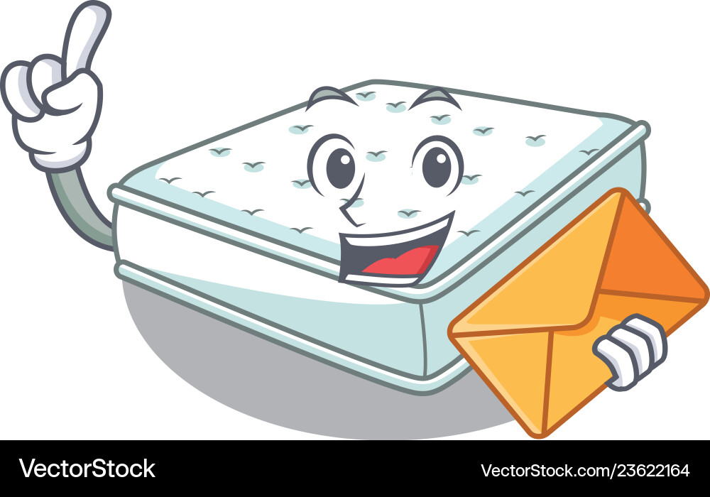 With envelope mattress in on the characters Vector Image