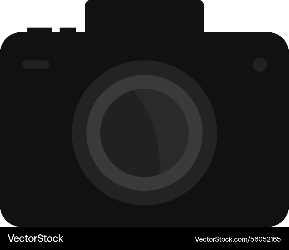 A simple photo camera icon flat style Royalty Free Vector