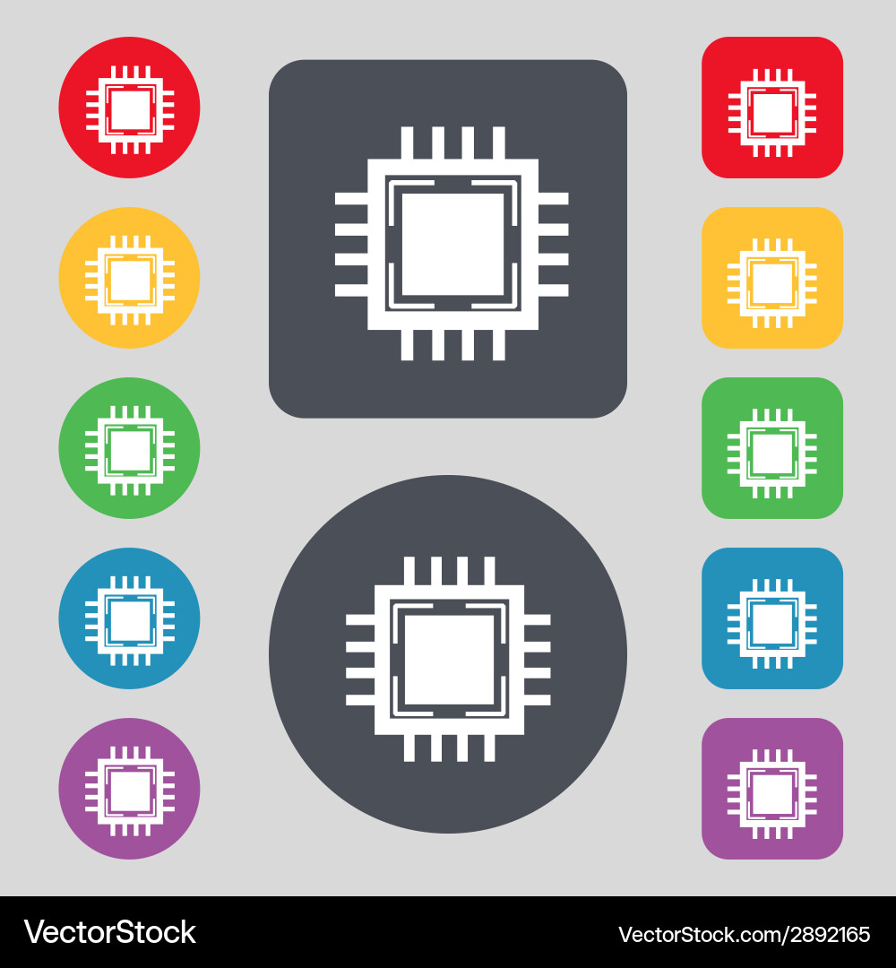 Central processing unit icon technology scheme Vector Image