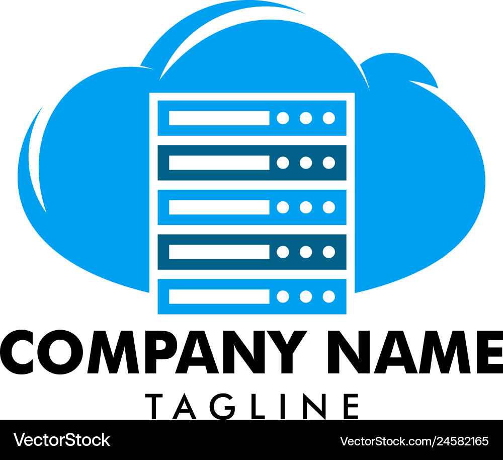 Cloud server computer logo design template Vector Image