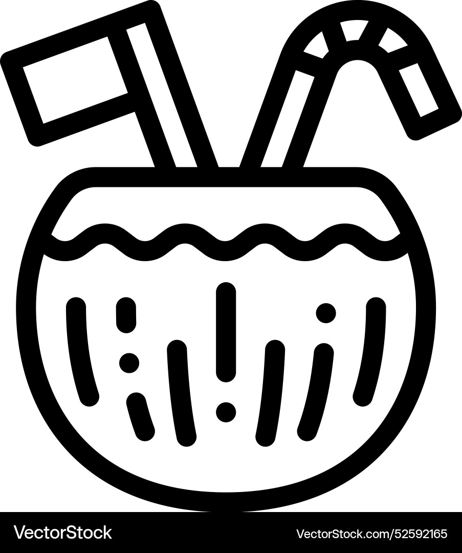 Coconut icon thin linear style design isolated Coconut icon thin linear style design isolated vector image
