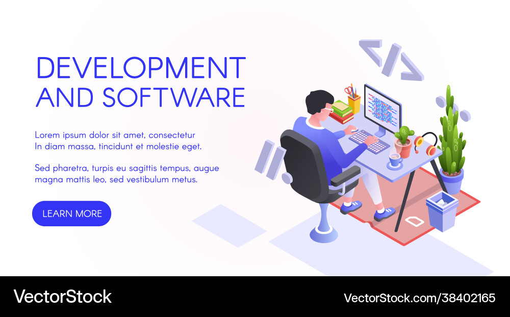 Computer software development Computer software development vector image