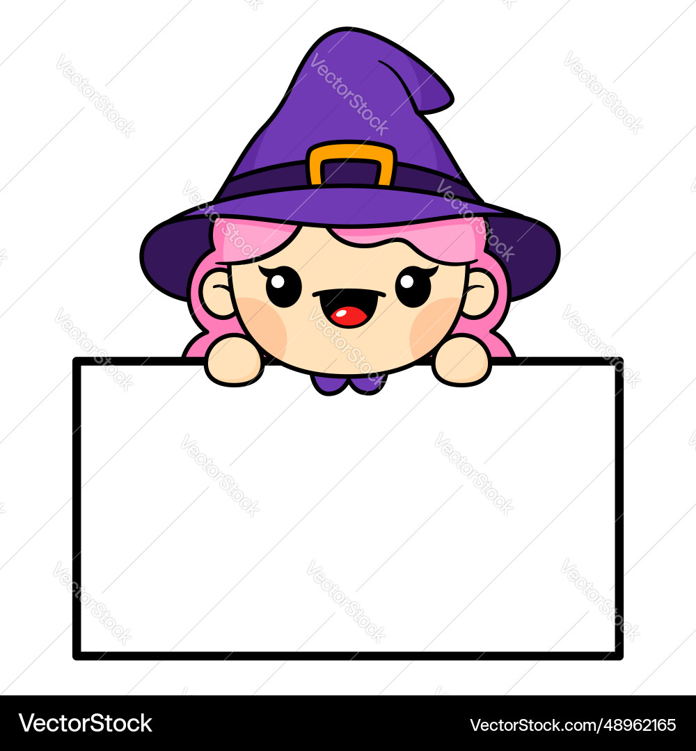 Cute and kawaii style halloween witch character Cute and kawaii style halloween witch character vector image