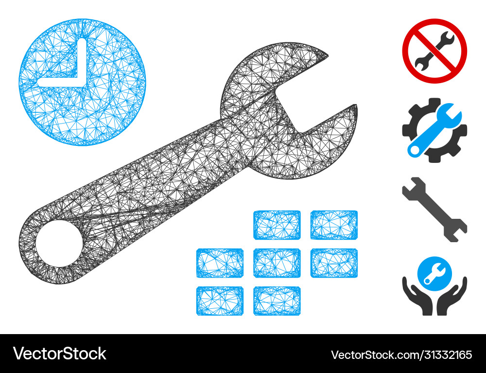 Date and time configuration web mesh vector image