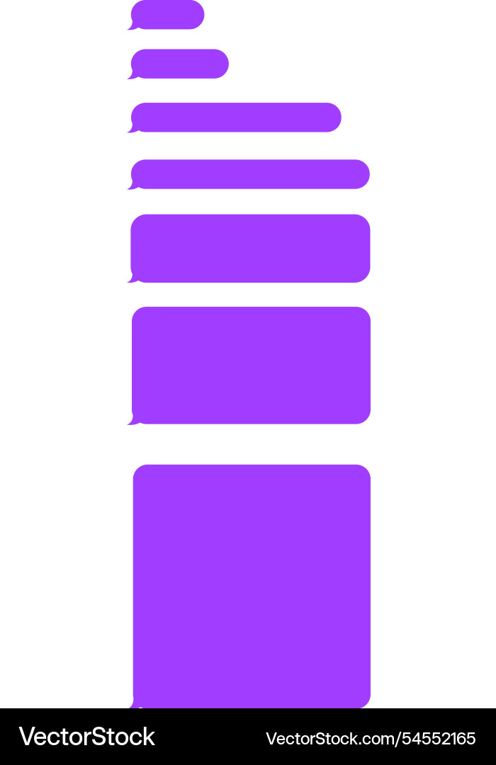 Increasing lengths of empty message bubbles create Increasing lengths of empty message bubbles create vector image
