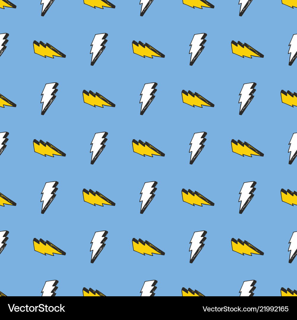 Lightning seamless pattern hand drawn sketched Lightning seamless pattern hand drawn sketched vector image