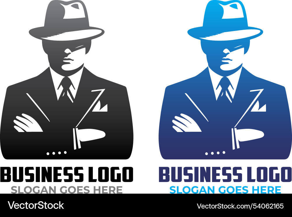 Mafia gangster logo design concept Royalty Free Vector Image
