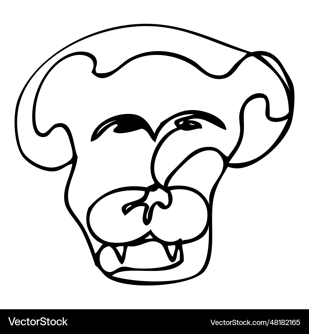 Monkey simple sketch single one or continuous line Vector Image