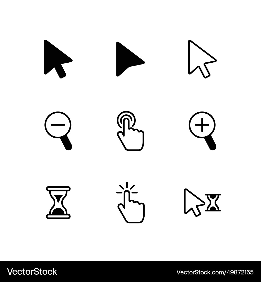 Mouse cursor element set isolated on white Mouse cursor element set isolated on white vector image
