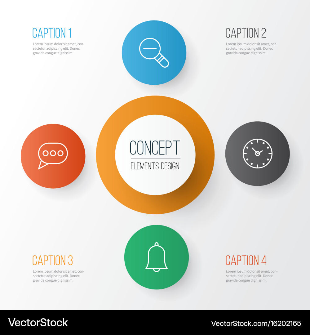 Network icons set collection of time alert zoom vector image
