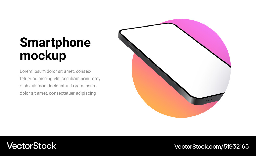 Phone mockup isolate 3d screen device Phone mockup isolate 3d screen device vector image