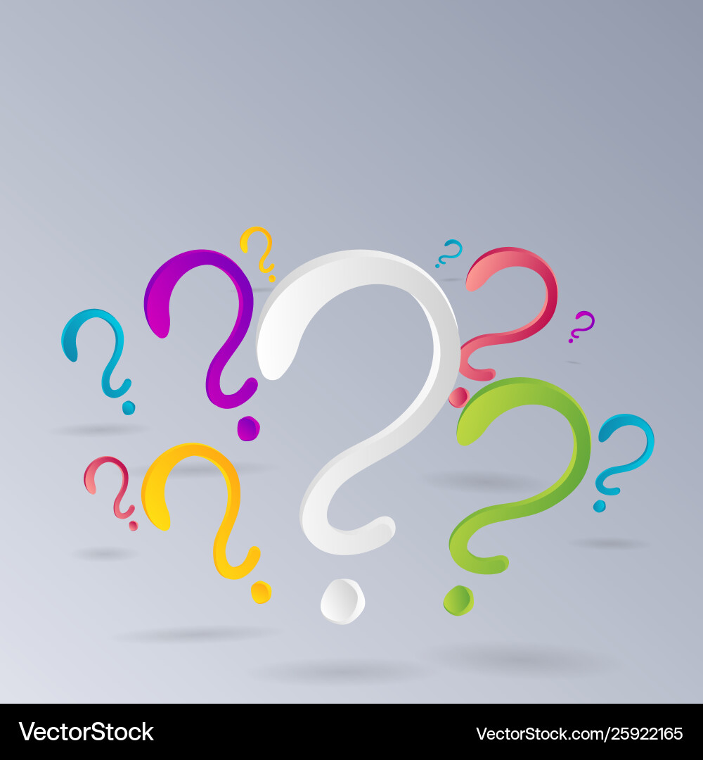 Question signs colorful problem and priority Vector Image