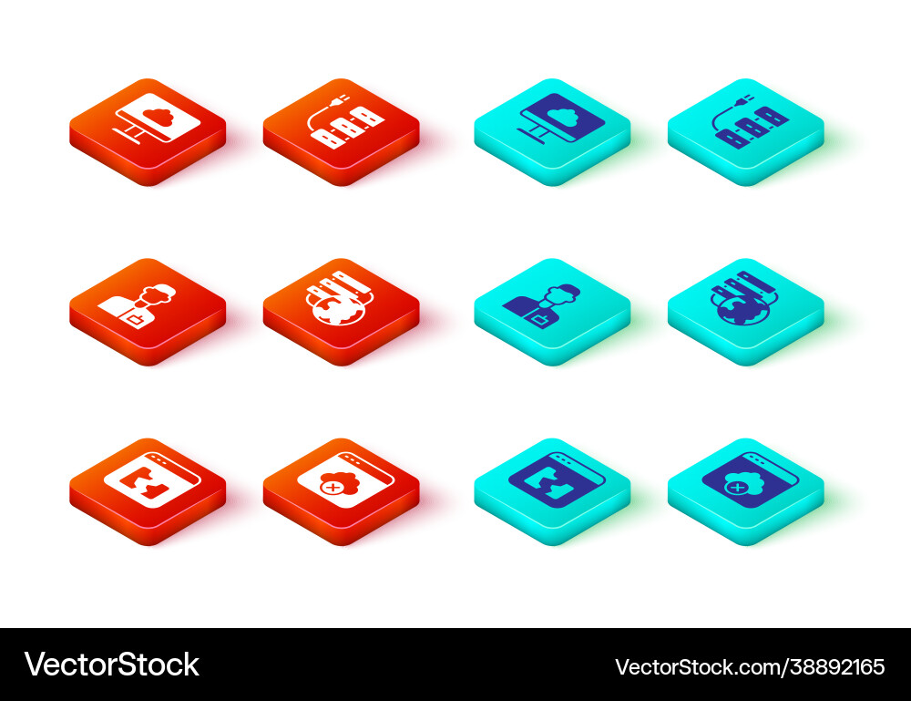 Set broken file failed access cloud storage Set broken file failed access cloud storage vector image